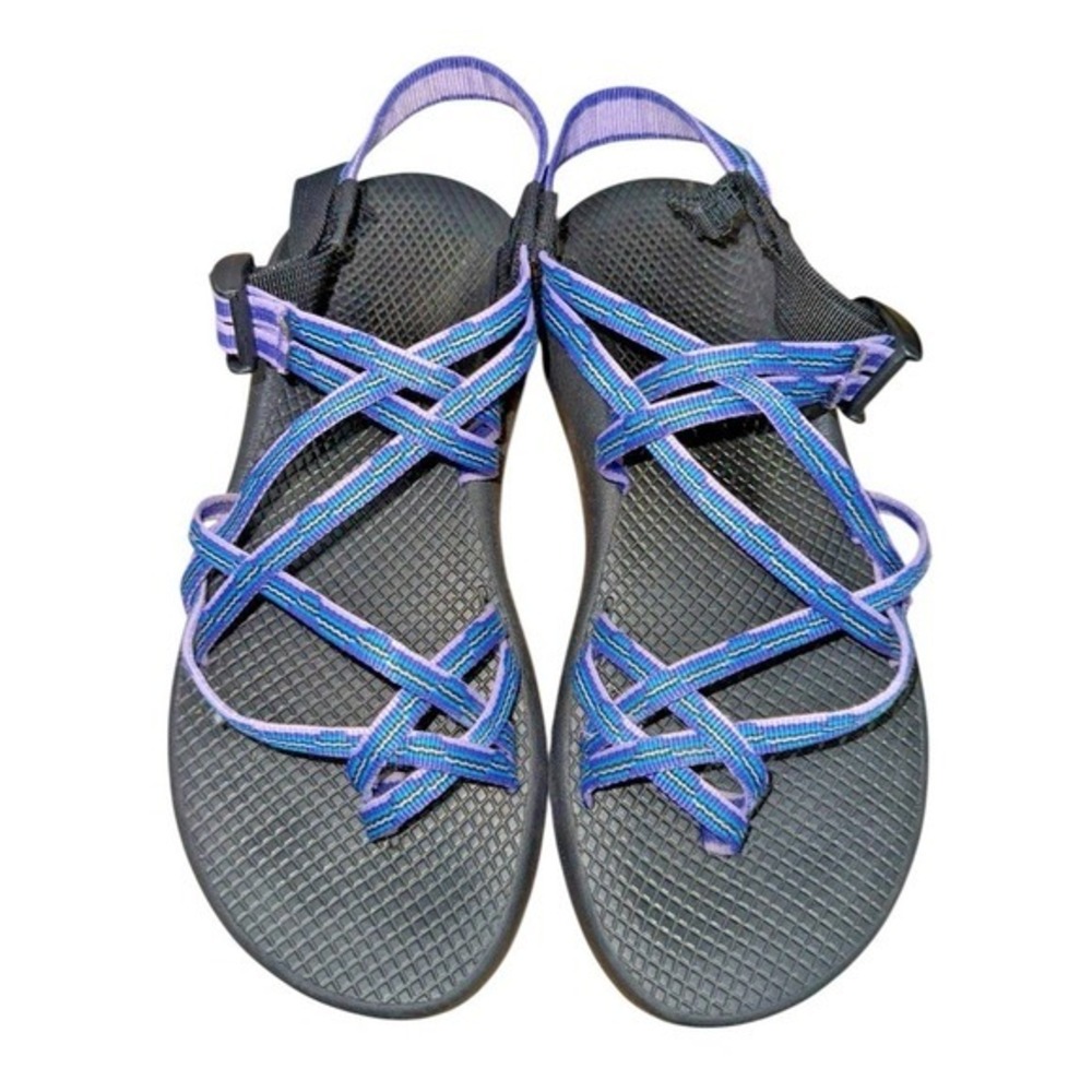 Chaco Z/Cloud 2 Sandals Women 10 Pre-Owned Athletic Purple Blue Strappy Toe Loop